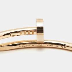 Pre Owned Cartier Juste Un Clou 18k Rose Gold Bracelet 16