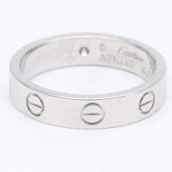 Pre Owned Cartier Love 18K White Gold Diamond Ring EU 50