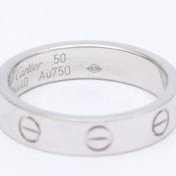 Pre Owned Cartier Love 18K White Gold Diamond Ring EU 50