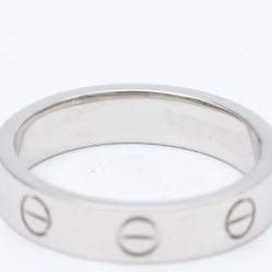 Pre Owned Cartier Love 18K White Gold Diamond Ring EU 50