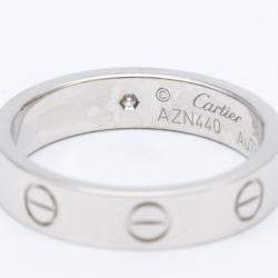 Pre Owned Cartier Love 18K White Gold Diamond Ring EU 50