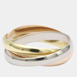 Pre Owned Cartier Trinity Small 18K Yellow Rose and White Gold Ring EU 49