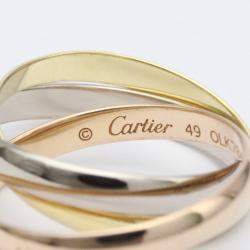Pre Owned Cartier Trinity Small 18K Yellow Rose and White Gold Ring EU 49