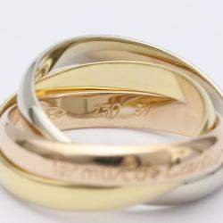 Pre Owned Cartier Trinity 18K Yellow Rose and White Gold Ring EU 51