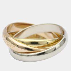 Pre Owned Cartier Trinity 18K Yellow Rose and White Gold Ring EU 51
