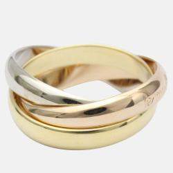 Pre Owned Cartier Trinity 18K Yellow Rose and White Gold Ring EU 51