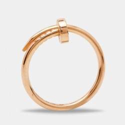 Pre Owned Cartier Juste Un Clou 18k Rose Gold Small Model Ring Size 52