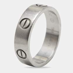 Pre Owned Cartier Love Platinum Band Ring Size 56