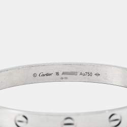 Pre Owned Cartier Love 18k White Gold Bracelet 16