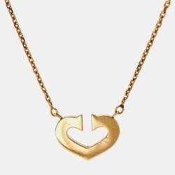 Pre Owned Cartier C de Cartier Heart 18k Yellow Gold Necklace