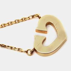 Pre Owned Cartier C de Cartier Heart 18k Yellow Gold Necklace
