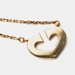 Pre Owned Cartier C de Cartier Heart 18k Yellow Gold Necklace