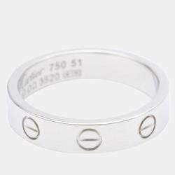 مملوكة مسبقًا Cartier Love 18K White Gold Diamond Ring EU 51