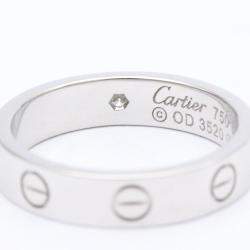 مملوكة مسبقًا Cartier Love 18K White Gold Diamond Ring EU 51