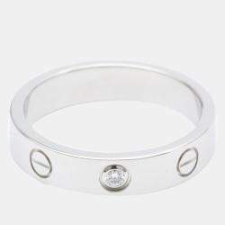مملوكة مسبقًا Cartier Love 18K White Gold Diamond Ring EU 51