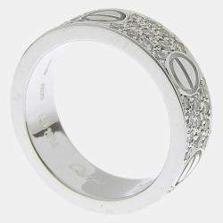 Pre Owned Cartier Vintage Love 18K White Gold Diamond Ring EU 48