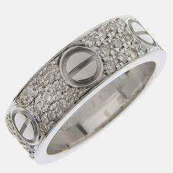Pre Owned Cartier Vintage Love 18K White Gold Diamond Ring EU 48