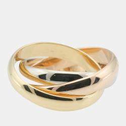 Pre Owned Cartier Les Must de Cartier 18K Yellow Rose and White Gold Ring EU 49