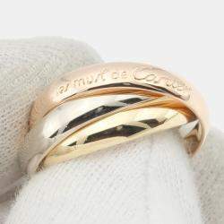 Pre Owned Cartier Les Must de Cartier 18K Yellow Rose and White Gold Ring EU 49