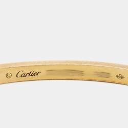 Pre Owned Cartier Love Diamonds 18k Yellow Gold Small Model Bracelet 17