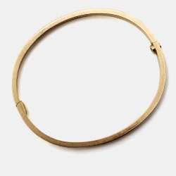 Pre Owned Cartier Love Diamonds 18k Yellow Gold Small Model Bracelet 17