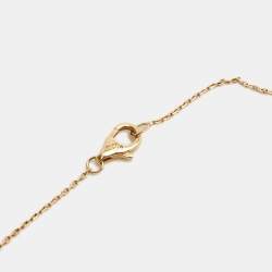 Pre Owned Cartier Amulette De Cartier Mother of Pearl Diamond 18k Yellow Gold XS Model Necklace