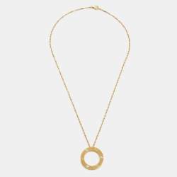 Pre Owned Cartier Love 3 Diamonds 18k Yellow Gold Necklace 