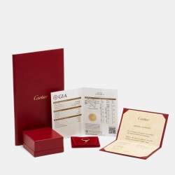 Pre Owned Cartier 1895 Diamond 18k Yellow Gold Solitare Ring Size 51