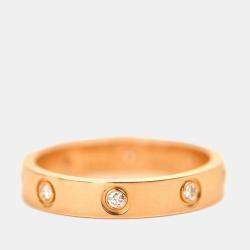 Pre Owned Cartier LOVE Wedding Ring Rose Gold with 8 Diamonds Size 56