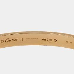 Pre Owned Cartier Love 18k Rose Gold Bracelet 16