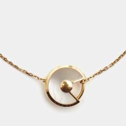 Pre Owned Cartier Amulette De Cartier Mother of Pearl Diamond 18k Yellow Gold XS Model Bracelet