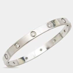 Pre Owned سوار كارتييه لوف ذهب أبيض عيار 18 و 10 ألماس مقاس 17