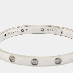 Pre Owned سوار كارتييه لوف ذهب أبيض عيار 18 و 10 ألماس مقاس 17