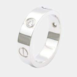 Pre Owned Cartier Love 18K White Gold Diamond Ring EU 56