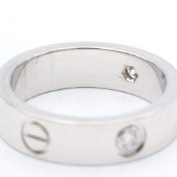 Pre Owned Cartier Love 18K White Gold Diamond Ring EU 56