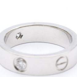 Pre Owned Cartier Love 18K White Gold Diamond Ring EU 56