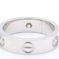 Pre Owned Cartier Love 18K White Gold Diamond Ring EU 56