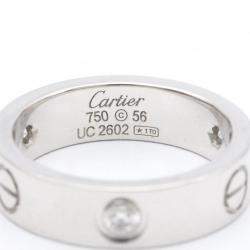 Pre Owned Cartier Love 18K White Gold Diamond Ring EU 56