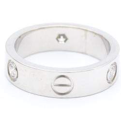 Pre Owned Cartier Love 18K White Gold Diamond Ring EU 56