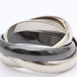 Pre Owned Cartier Trinity 18K White Gold Ceramic Ring EU 51