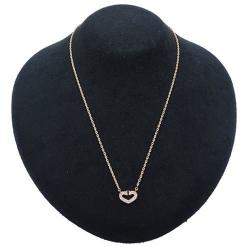 Pre Owned Cartier Heart C 18K Rose Gold Diamond Necklace