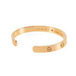 Pre Owned Cartier Rose Gold Love Bangle with Sapphire Size 17