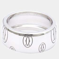 Pre Owned Cartier Happy Birthday 18K White Gold Ring EU 50