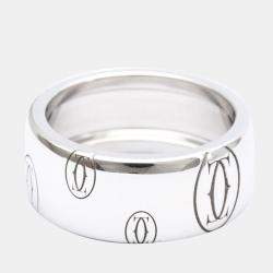 Pre Owned Cartier Happy Birthday 18K White Gold Ring EU 50