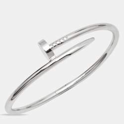 Pre Owned Cartier Juste Un Clou 18k White Gold Bracelet 18