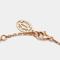 Pre Owned Cartier D'Amour Diamond Pink Sapphire 18k Rose Gold Bracelet