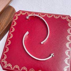 Pre Owned Cartier Love 10 Diamond White Gold Bracelet Size 17