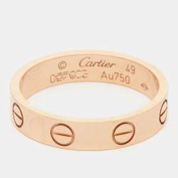 Pre Owned Cartier Love 18k Rose Gold Wedding Band Ring Size 49