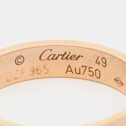 Pre Owned Cartier Love 18k Rose Gold Wedding Band Ring Size 49