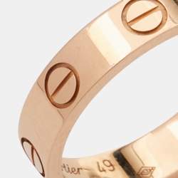 Pre Owned Cartier Love 18k Rose Gold Wedding Band Ring Size 49